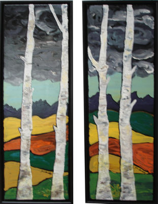 Birch Trees Diptych